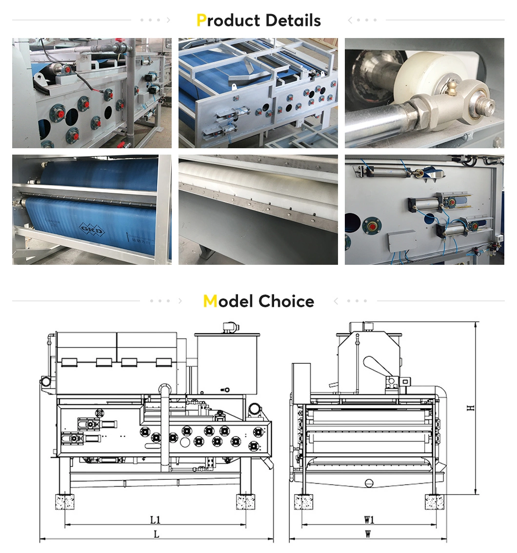 Water Sludge Solid Liquid Separator with Wastewater Dewatering Belt Press