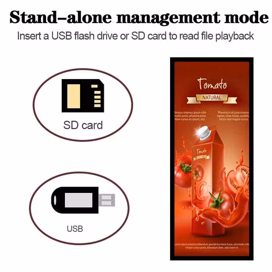 デジタルシェルフエッジ拡張バー LCD ディスプレイ付き拡張バー Ultra-Breitbild-Supermarktwerbung